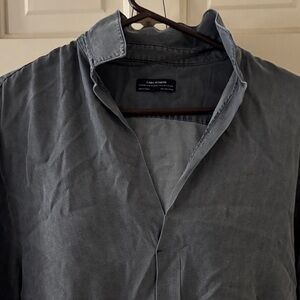 Zara Woman Premium popover Shirt in Charcoal